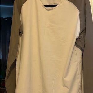 BYLT Basics Long Sleeve Shirt - Cream and Brown